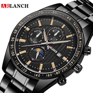 Montre chronographe à quartz pour homme, acier inoxydable, étanche, 3 cadrans, montre sport, style décontracté de luxe - Product Image 6