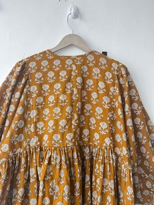 Floral Block Print Cotton Dress Soft Summer Tunic Handmade Indian Cotton Dress Lightweight Floral Printed <b>Kurti</b> <b>For</b> <b>Women</b> - Product Image 2