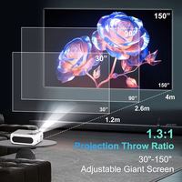 YDH-A10 LED 1+8GB 2026 Proyektor 4K Terbaru Laris Manis 600 Lumens 200-inci 720P Android 11 BT5.2 Fokus Otomatis Proyektor 4K Dalam Ruangan