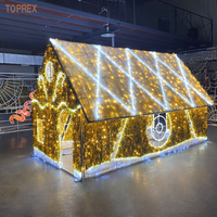 Decoraciones Navideñas 3D LED para Exteriores, Impermeables IP65, Estilo Casa, 2700K, Blanco Cálido Suave, Alto CRI 90, Regulable para Proyectos