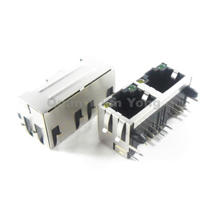 ขั้วต่อแบบจุ่มใหม่ดั้งเดิม RJ45 1X2 LED <span class=keywords><strong>56</strong></span> + ตัว - Product Image 4