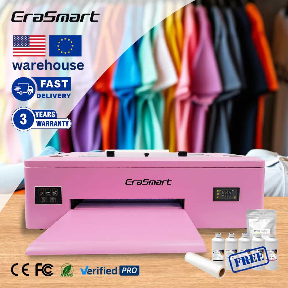 Erasmart A3 Dtf принтер, печатная машина, 1390 с порошковым встряхиванием, престижный Dtf принтер с шейкером и сушилкой
