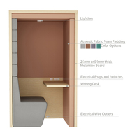 Cabine insonorisée préfabriquée pour studio vocal intérieur avec fenêtre, bureau et canapé