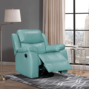 Sillón Reclinable Eléctrico Moderno de Metal y Cuero, Tapizado, con Respaldo Alto, Giratorio, para Sala de Estar o Cine en Casa - Product Image 4