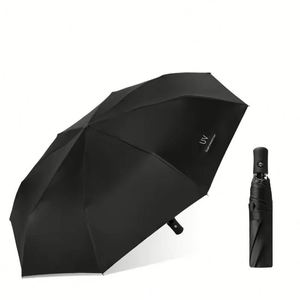 Paraguas Plegable Automático Resistente al Viento, Venta al Por Mayor, Toldo Ampliado con Revestimiento Negro Anti-UV, Paraguas para Sol y Lluvia, 190T Pongee - Product Image 1