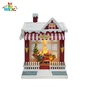 Linterna de Navidad con diseño de casa de dulces, Papá Noel, tienda de juguetes infantiles, decoración navideña, globo de nieve, linterna LED de Navidad - Product Image 1
