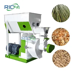 RICHI 1 Ton Per Hour 90kw Rice Straw Sugar Cane Bagasse Pellet Making Machine For Make Biomass Wood Sawdust Pellets Best Price