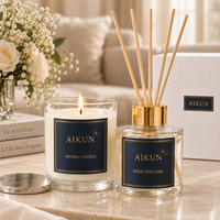 AIKUN Fabricant – Ensemble diffuseur à bâtonnets en fibre pour huiles essentielles, avec logo personnalisé flexible et emballage écologique rechargeable