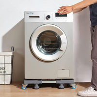 Support de réfrigérateur sur roulettes, support de réfrigérateur avec roulettes, support de lave-linge réglable avec roulettes à frein