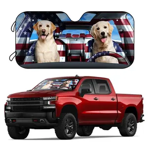 Auto Zonnescherm Met 4 Gratis Zuignappen Auto Voorruit Voorruit American Flag Protector Blocker Cover Universele Zonnescherm