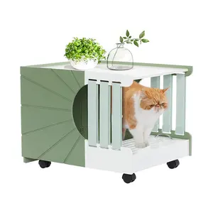 Modern Design Cat Litter Box Enclosure Multifunctional Cat Litter Furniture With Wooden Structure
