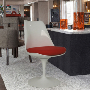 Chaise Tulip pour hôtel, chaise pivotante de salle à manger, design mid-century, dossier en plastique, chaise de loisirs moderne - pieds en métal - Product Image 3