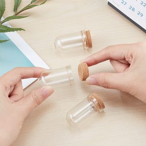 Tube à essai en verre à fond plat rond clair de qualité médicale Offre Spéciale avec bouchon en liège - Product Image 6