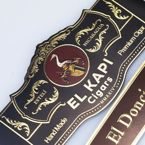 Custom Shaped Adhesive Paper Cigar Ring <b>Sticker</b> SFX Brand Model with Custom Shapes - Product Image 5