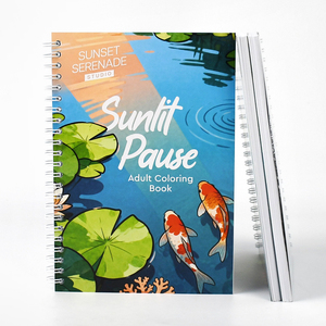 Livre de <span class=keywords><strong>coloriage</strong></span> pour adultes et enfants avec logo personnalisé, reliure spirale, papier artistique, couverture souple, plastification, impression offset - Product Image 1