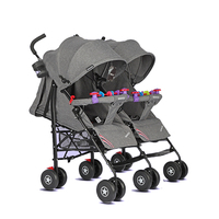 Poussette pliable Kidilo 3-en-1 légère en alliage d'aluminium, tissu Oxford, capacité de charge 20 kg, siège de sécurité haute position