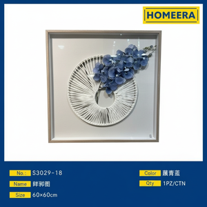 Suministro de fábrica Arte de pared decorativo 60x60cm Con flores secas y Marco de vidrio de alta transparencia - Product Image 1