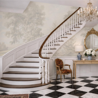 Escalier en fer forgé élégant et décoratif pour les halls d'entrée haut de gamme