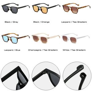 Lunettes de soleil rétro 2025 personnalisées avec logo, style punk léopard bleu, rivets, polygone, UV400, pour hommes et femmes - Product Image 6