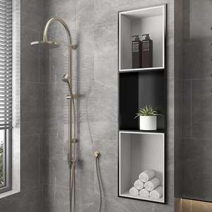 Nouvelle tendance de luxe en acier inoxydable coloré 1 2 3 4 couches accessoires de <span class=keywords><strong>Niche</strong></span> de <span class=keywords><strong>douche</strong></span> de salle de bain avec lumière <span class=keywords><strong>LED</strong></span> 12V 2023 - Product Image 2