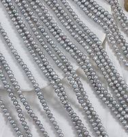 Perles grises en forme de pomme de terre, 4 mm, perles d'eau douce naturelles en vrac, pour la fabrication de bijoux R.Gem.