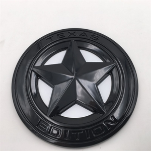 Etiqueta engomada personalizada universal del coche de 75MM 3D plástico mate negro plata <span class=keywords><strong>Texas</strong></span> <span class=keywords><strong>Edition</strong></span> placa de identificación emblema de la insignia del coche