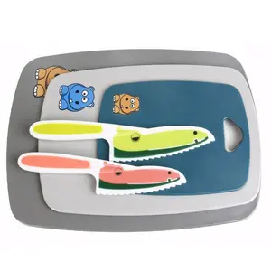 Dents montessori de marque privée jouet en plastique cuisine réelle ensemble de couteaux pour enfants
