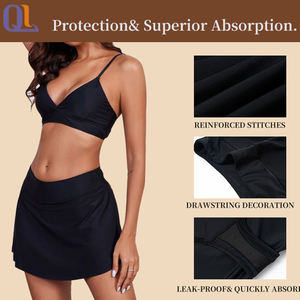Period Swimwear Falda de cintura alta Con parte inferior de bikini de natación a prueba de fugas Impermeable para mujeres Niñas Adolescentes - Product Image 5