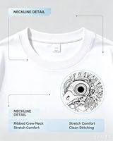 Herren Oversize Grafik-T-Shirt Hip-Hop Streetwear Mechanische Vogelmaske Feder Digitaldruck Baumwolle Kurzarm-Shirt