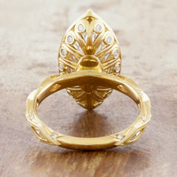 Bague de fiançailles en or massif 10K/14K/18K avec diamant de laboratoire taille marquise 0,5-3 carats, halo et pierres latérales en forme de vigne, certifiée IGI CVD/HPHT VVS