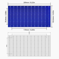 209*102,6mm 12BB 24,2-25% la eficiencia de La celda solar es el panel de celda solar tipo N Células solares
