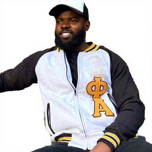 | Delta | Blouson universitaire unisexe noir et jaune Sigma avec tissu en laine imperméable, prêt pour l'hiver, logo frontal - Product Image 1