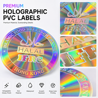 Étiquettes PVC holographiques personnalisées, autocollants brillants imperméables pour l'emballage, la sécurité de la marque, OEM ODM