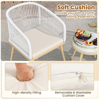 Ensemble de meubles de conversation en rotin PE moderne pour l'extérieur, ensemble de bistrot pour patio avec table basse pour véranda, balcon