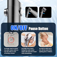 FEIDU Pommeau de douche à main filtré à haute pression à 5 modes modernes pour robinet de salle de bain à eau dure accessoire lavage électrique placage ABS