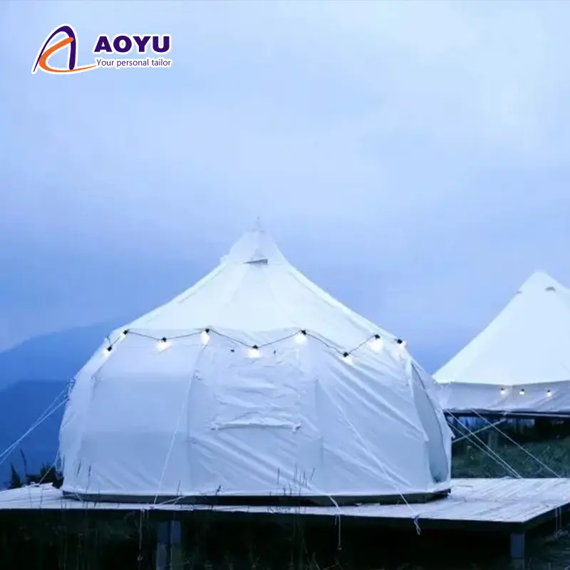 Aoyu barraca de luxo monólico, glamping, gota d' água, 6m, à prova d' água, barracas grandes, acampamento ao ar livre