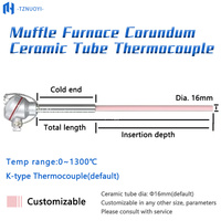 Termokopel Berlapis Baja Tipe K WRNK-122 Sensor Suhu Baja Tahan Karat dengan Sambungan Kompresi Ulir OEM/ODM Thermowell IP65