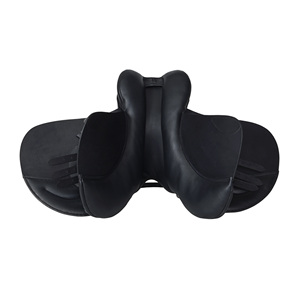 Sillín de salto occidental de cuero de grano completo Premium para montar a caballo Sillín de sendero duradero con asiento acolchado profundo B2B al por mayor - Product Image 1