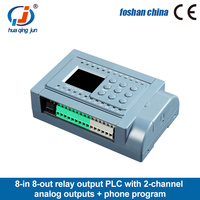 Huaqingjun 8DI 8DO Salida de relé PLC 2 Salidas analógicas 0-10V Programado por la aplicación de teléfono WIFI PLC para Smart Home