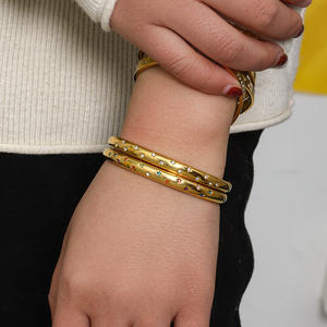 Gelang Manset Baja Anti Karat Zirkon 5A, Hadiah Hari Valentine untuk Kekasih, Obral! - Product Image 2