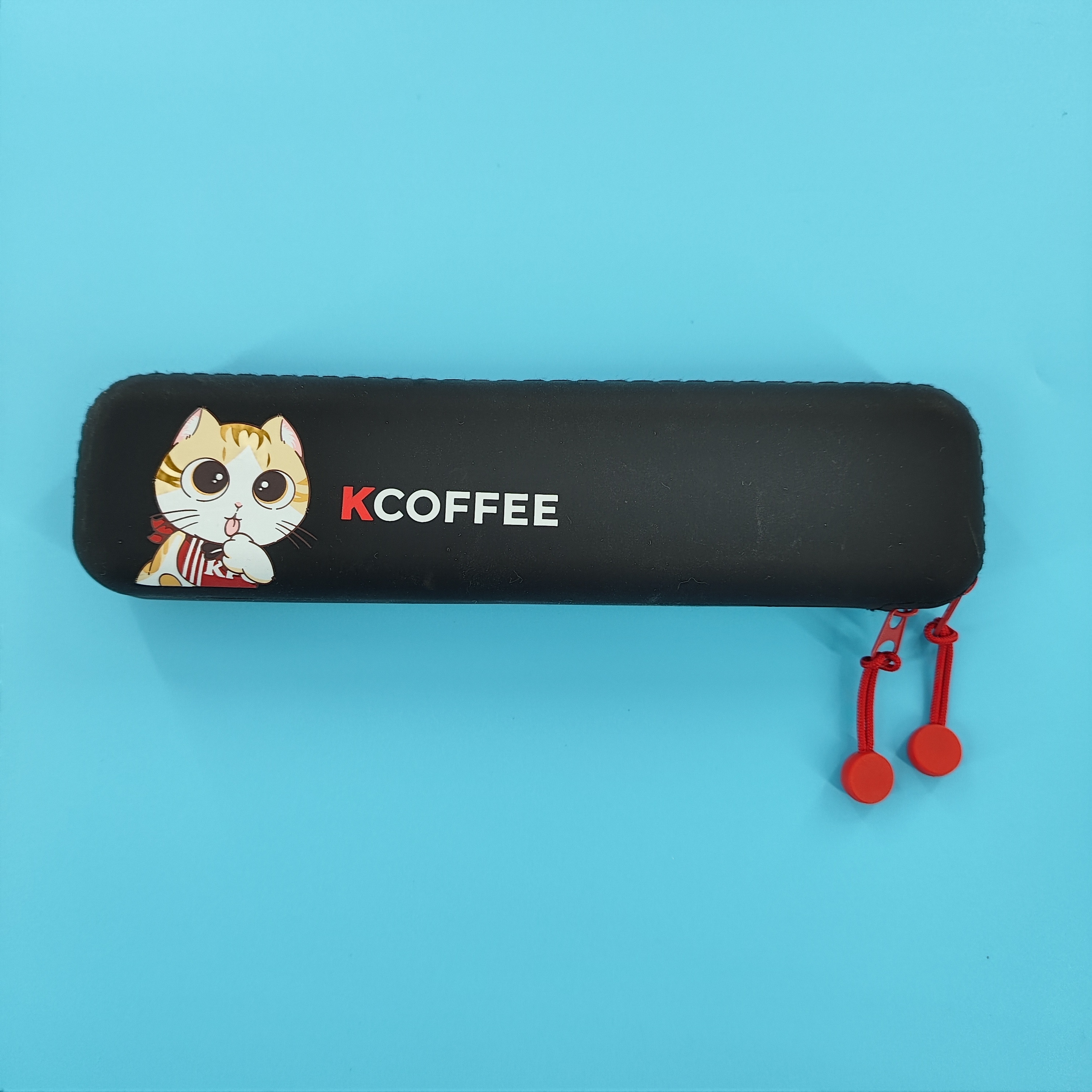 Black cat head pen case