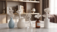 Bouteille en céramique de fleur de parfum d'ambiance personnalisée pour la maison diffuseur de roseaux de parfum décoratif bol en céramique de roseaux
