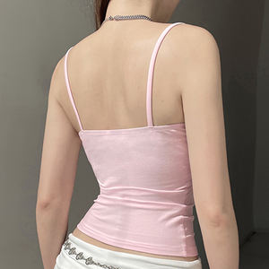 Vente chaude Y2K – Nouveau débardeur sexy en maille à col en V et patchwork de dentelle, coupe ajustée pour femme, idéal pour l'été – Vente en gros - Product Image 6