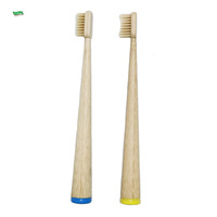 CoralClean Mr. Bambou Huile de ricin Poils Brosse à dents en bambou Manche en bois Brosse à dents Bambu