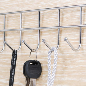 Stainless Steel Cabinet Door Hook 5-Link No Drill Kitchen Storage Organizer Hanging Rack For Utensils Tools - Product Image 2
