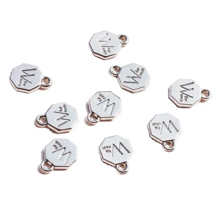 Pendant Bracelet Earring Accessory Silver Letter Metal Pendant Wholesale Irregular Hang Charms For Baby Bracelet