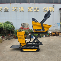 Mini-dumper sur chenilles à bas prix avec chariot élévateur, chenilles en caoutchouc, capacité de charge de 500 kg, moteur à essence