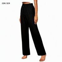 Nouveaux pantalons droits élégants pour femmes, printemps, été et automne, avec taille élastique pour un confort décontracté, ODM OEM