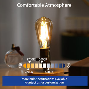 उल प्रमाणित <span class=keywords><strong>7w</strong></span> e26 के नेतृत्व वाले एडिसन बल्ब 19 st58 <span class=keywords><strong>2700K</strong></span> गर्म सफेद डिमेबल विंटेज सजावटी फिलामेंट लाइट - Product Image 5
