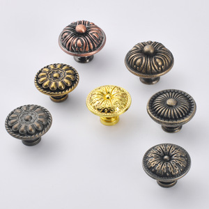 European Style Round Drawer <b>Knobs</b> Zinc Alloy Antique Finish Cabinet Hardware - Product Image 3